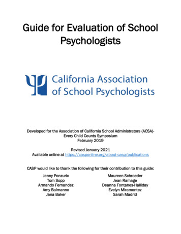 CASP Guide For Evaluation Of School Psychologists