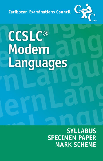 Modern CCSLC Languages Modern Languages ModernLanguagesModernLanguages