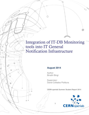 Integration Of IT-DB Monitoring Tools Into IT General Notification .
