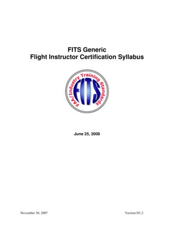 FITS Generic Flight Instructor Certification Syllabus