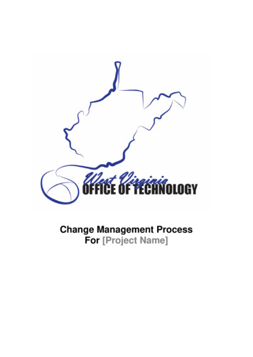 Change Management Process For [Project Name] - West Virginia