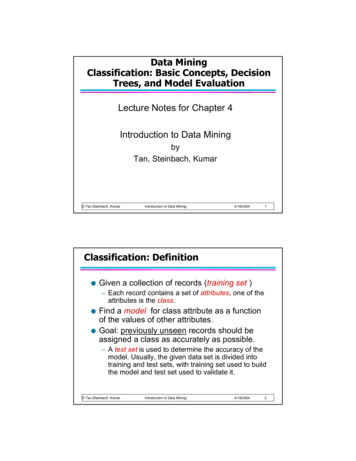 Data Mining Classification: Basic Concepts, Decision Trees, And Model .