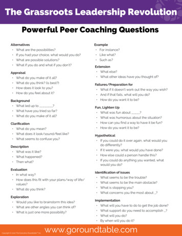 Powerful Peer Coaching Questions - The Roundtable
