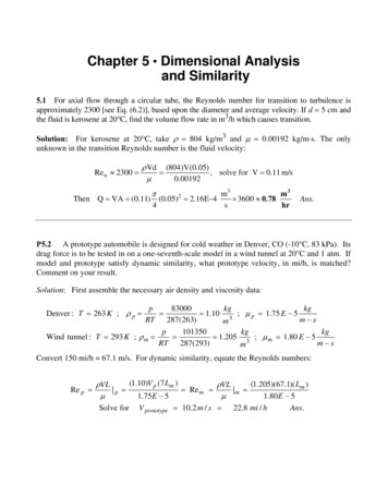 Chapter 5 Dimensional Analysis And Similarity