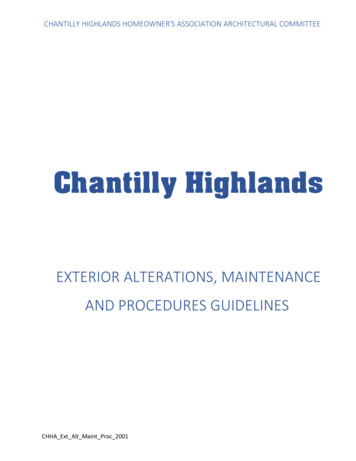Exterior Alterations, Maintenance And Procedures Guidelines