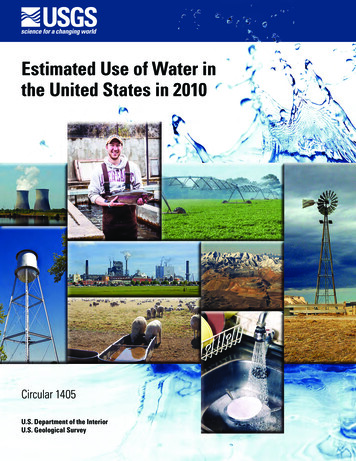 Estimated Use Of Water In The United States In 2010 - USGS