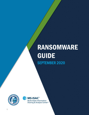 CISA MS-ISAC Ransomware Guide