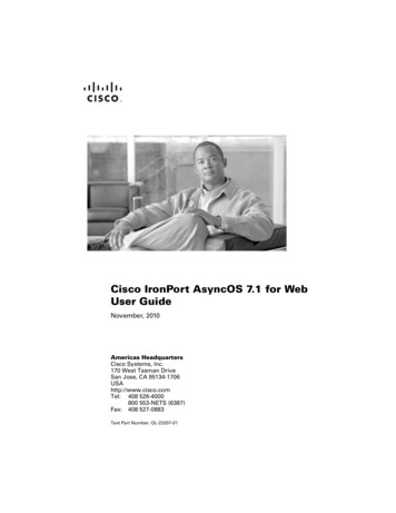Cisco IronPort AsyncOS 7.1.0 User Guide For Web Security Appliances