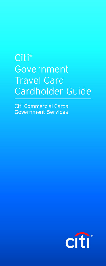 Citi Government Travel Card Cardholder Guide - United States Department .
