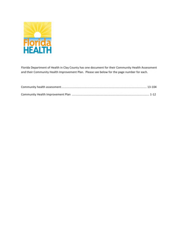 CC 2010HealthNeedsAssessment FNL:Proof1 - Florida Department Of Health