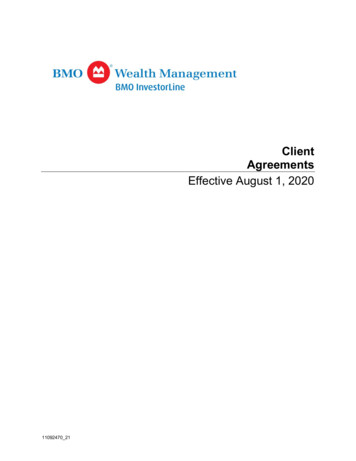 Client Agreements Effective August 1, 2020 - BMO