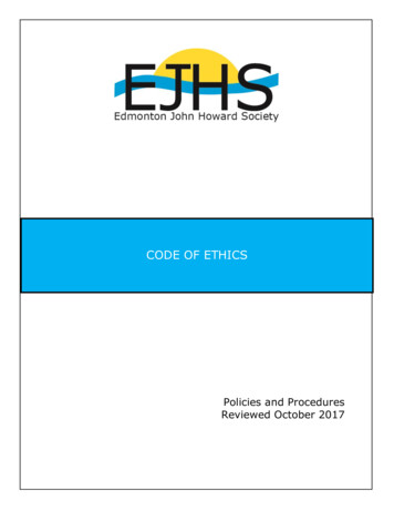 CODE OF ETHICS - John Howard Society Edmonton