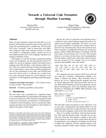 Towards A Universal Code Formatter Through Machine Learning
