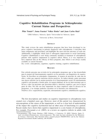Cognitive Rehabilitation Programs In Schizophrenia