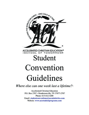 Convention Guidelines - A.C.E. Student Programs