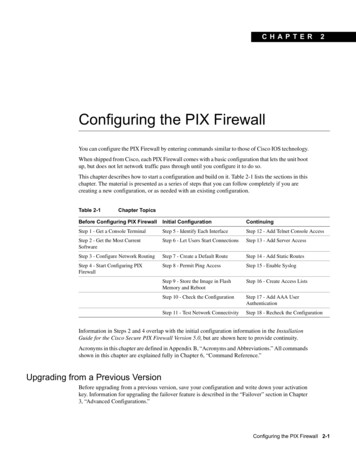 Configuring The PIX Firewall - Cisco
