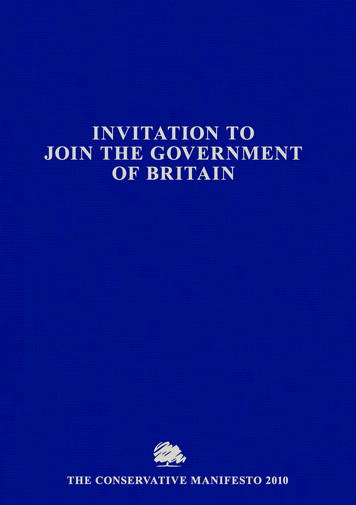 Conservative Manifesto 2010