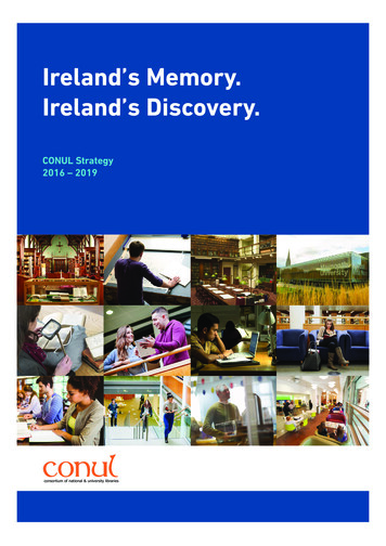 Ireland's Memory. Ireland's Discovery. - CONUL