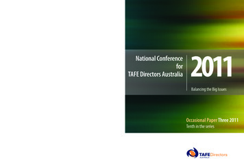 National Conference For 2011 TAFE Directors Australia - TDA