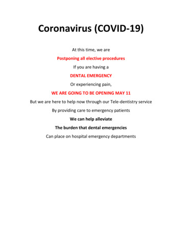 Coronavirus (COVID-19) - Tender Care Pediatric Dentistry