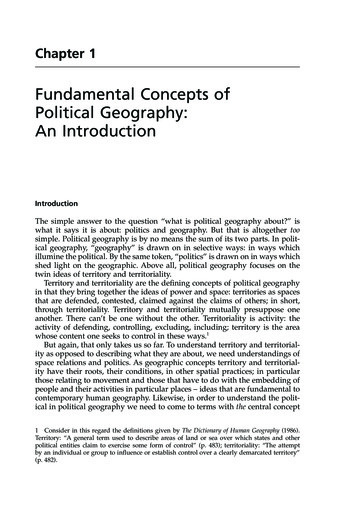 Fundamental Concepts Of Political Geography: An Introduction