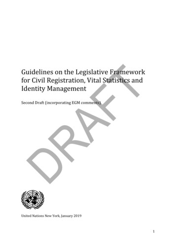 Guidelines On The Legislative Framework For Civil Registration, Vital .