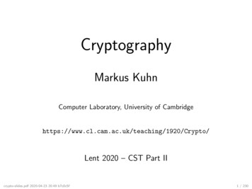Cryptography - University Of Cambridge
