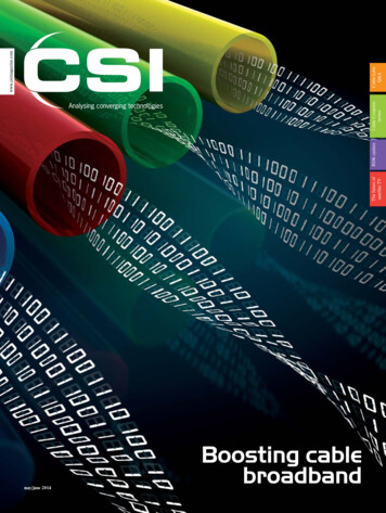 Boosting Cable Broadband - CSI Magazine