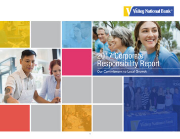 2017 Corporate Responsibility Report - Valley Bank