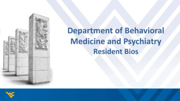 Department Of Behavioral Medicine And Psychiatry Residency Match 2015