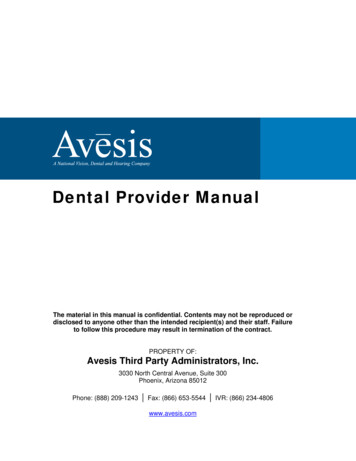 Dental Provider Manual - Avesis
