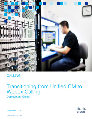 Calling: Transitioning From Unified CM To Webex Calling - Cisco
