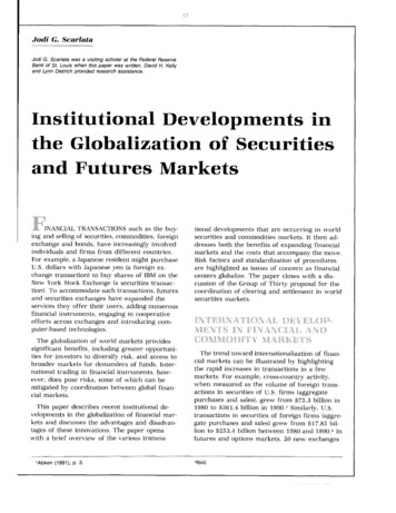 Institutional Developments In The Globalization Of Securities And .