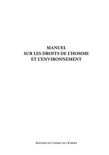 Manuel Sur Les Droits De L'Homme Et L'Environnement