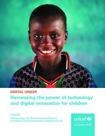 DIGITAL UNICEF Harnessing The Power Of Technology And Digital .