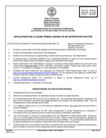 Application For A Locum Tenens License As An Osteopathic Doctor