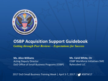OSBP Acquisition Support Guidebook - U.S. Department Of Defense