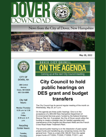 DES Grant And Budget Public Hearings On City Council To Hold