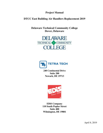 Project Manual DTCC East Building Air Handlers Replacement . - Delaware