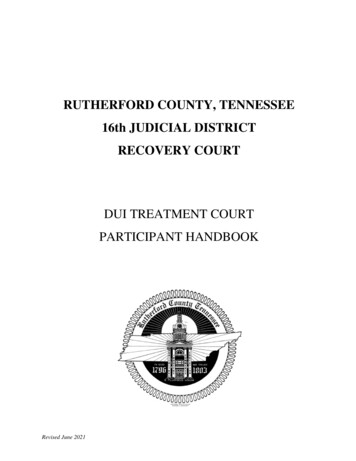 RUTHERFORD COUNTY, TENNESSEE 16th JUDICIAL DISTRICT RECOVERY COURT