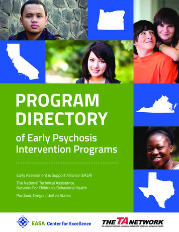 Program Directory Of Early Psychosis Intervention Programs