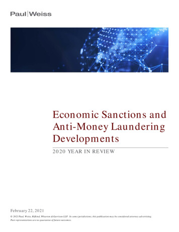 Economic Sanctions And Anti-Money Laundering Developments