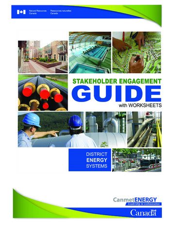 Stakeholder Engagement Guide With Worksheets - NRCan