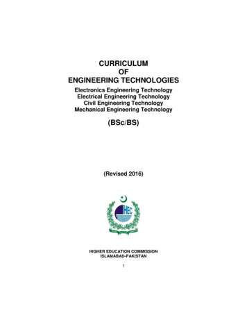 Curriculum Of Engineering Technologies