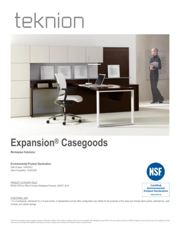 EPD10640 - Teknion - Expansion Casegoods - NSF International