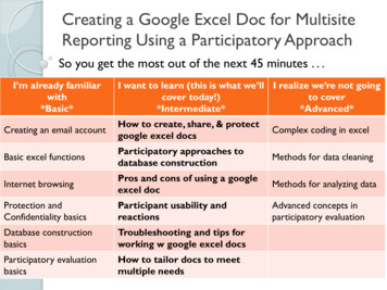 Creating A Google Excel Doc For Multisite Reporting Using A .
