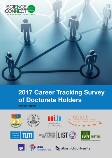2017 Career Tracking Survey Of Doctorate Holders - ESF