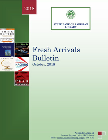 Fresh Arrivals Bulletin - Sbplibrary.sbp .pk