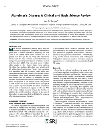 Alzheimer's Disease: A Clinical And Basic Science Review