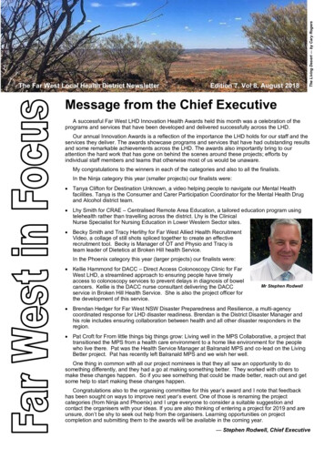 The Far West Local Health District Newsletter Edition 7, Vol 8, August .